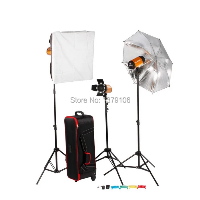 Godox 750W 3x250 W Фотостудия вспышка Освещение фотография стробоскоп свет комплект для
