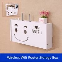wireless wifi router storage box plug board bracket wall shelf hanging box wood plastic cable container home and office decor