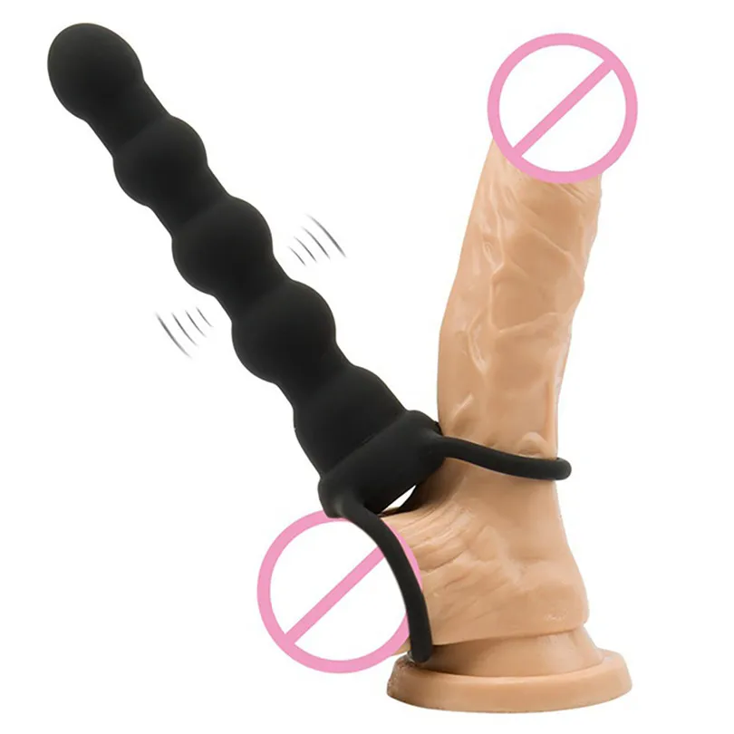 Vibrating Double Penetration Strapon Dildo Silicone Strap On butt Plug Sensuality Stick Anal Masturbator Clitoral for Women #F |