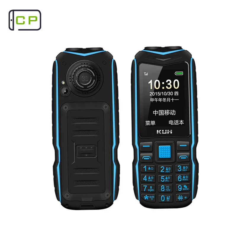 KUH T3 2,4 дюймов внешний аккумулятор телефон две sim-карты камера MP3 двойной фонарик прочный ударопрочный дешевый кнопочный мобильный телефон