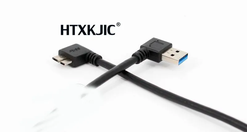 90 градусов USB3.0 кабель для передачи данных и зарядки A мужчина до микро B USB 3.0 адаптер прямого угла для HDD корпуса Вверх Вниз Влево на.