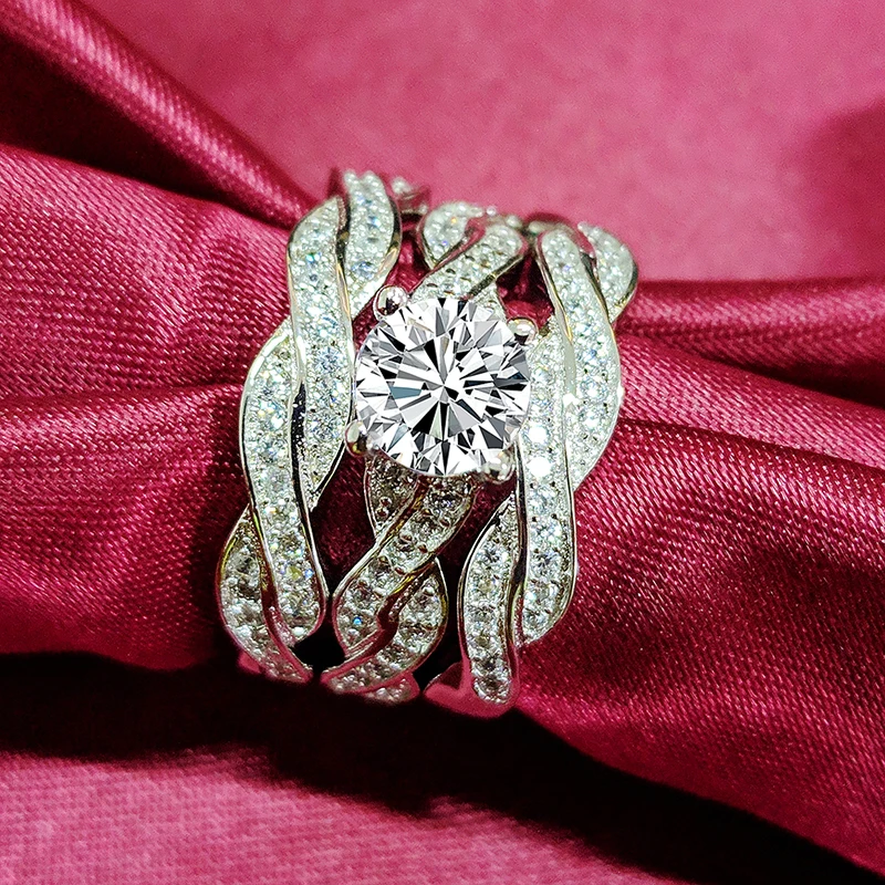 925 стерлингового серебра 2018 Новое поступление обручальное кольцо набор пара для