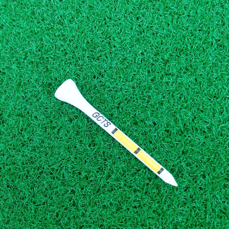 Белые деревянные тенниски для гольфа с желтым принтом 50 шт. 70 мм |