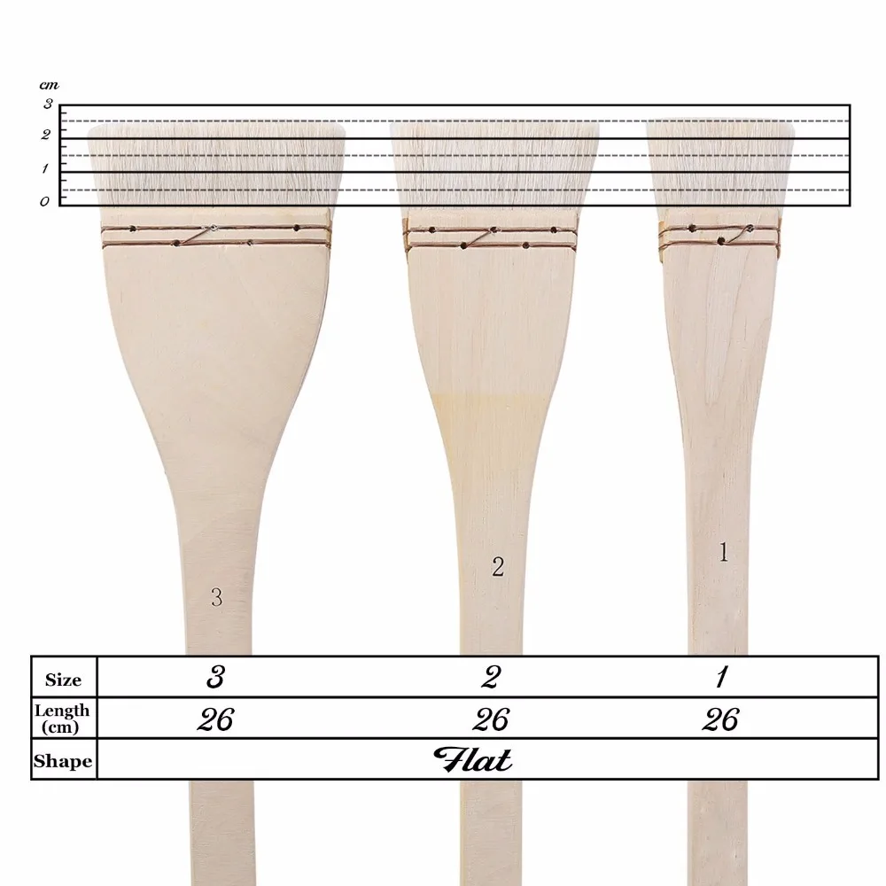 3 шт. длинные ручки деревянные художественные кисти большая площадь плоские