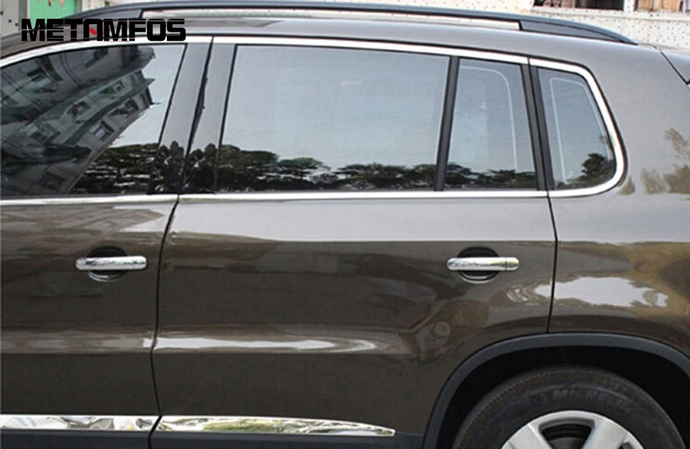 Для Volkswagen Tiguan 2009 2014 2015 ABS Хромированная дверная ручка Накладка отделка Украшение