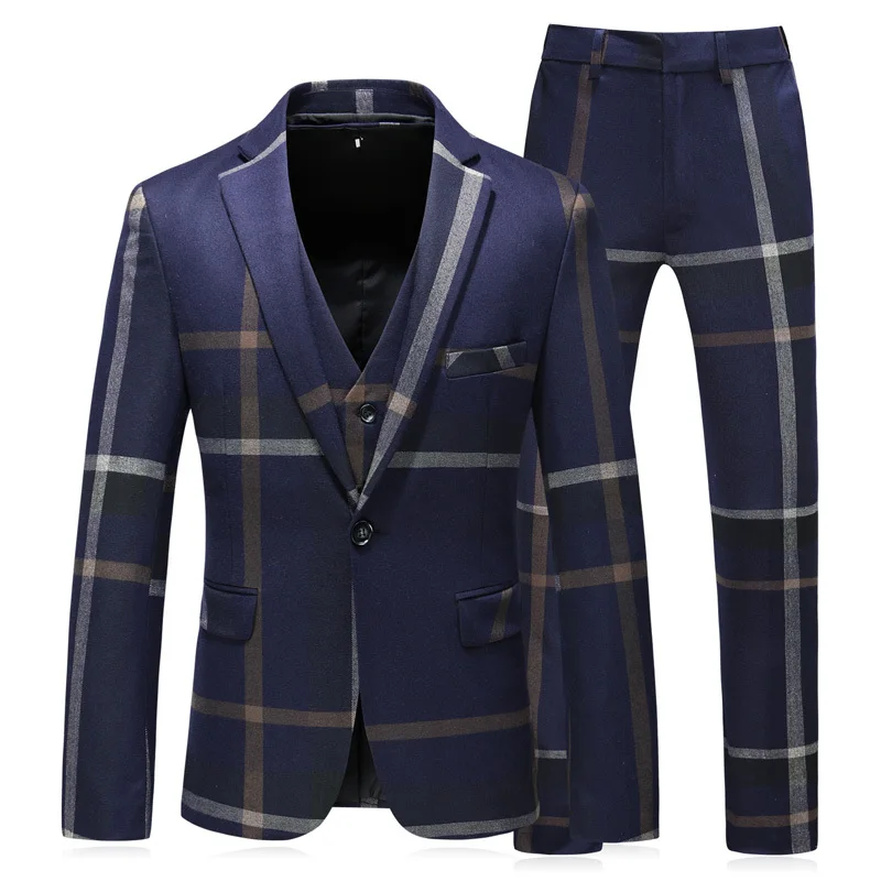 Костюм в клетку Новое поступление 2018 мужской смокинг Mariage Trajes De Hombre деловой