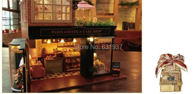 Большой кукольный дом ручной работы миниатюрная кофейня креативная модель