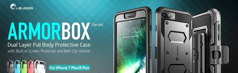 Для iphone 7 Plus/8 Plus, Чехол i-Blason Armorbox, полный корпус, сверхмощный ударопрочный бампер, чехол со встроенным протектором экрана
