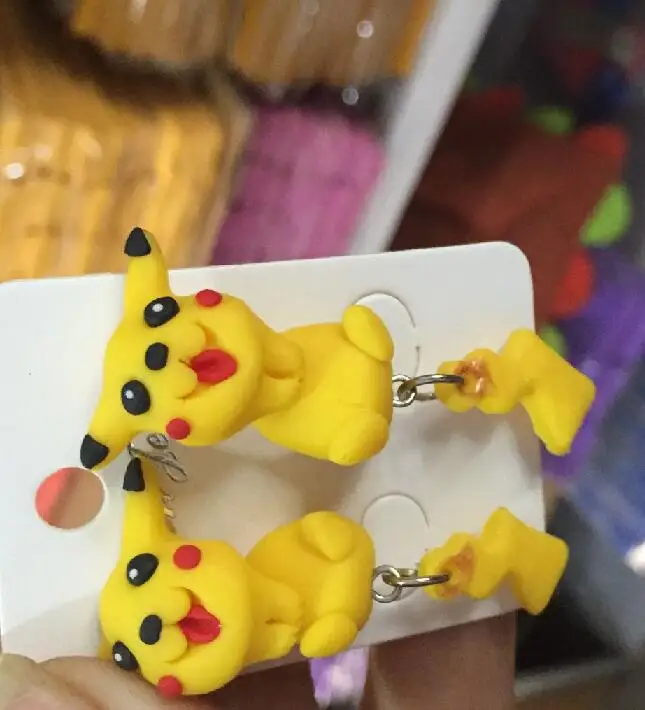 TTPAIAI 30 серьги-гвоздики ручной работы из полимерной глины Pokemon Pikach, модные ювелирные изделия, милые Мультяшные 3D серьги с животными для женщин, подарок