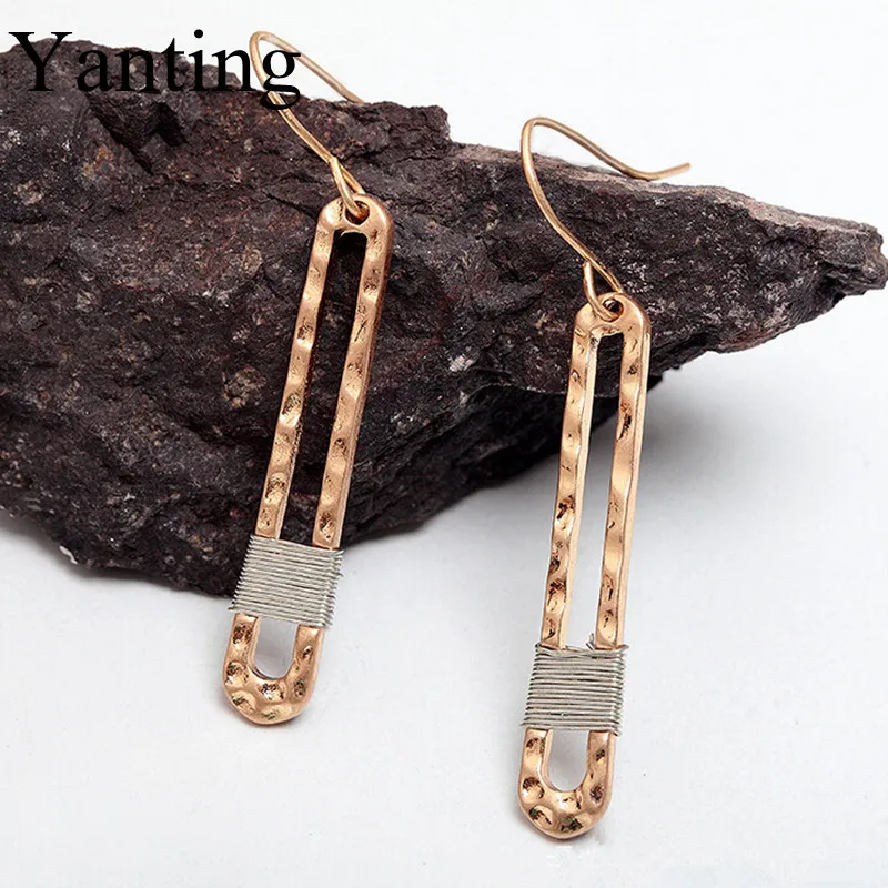 Серьги Yanting геометрической формы золотого цвета Винтажные серьги для женщин brincos