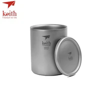 keith pure titanium double wall water mugs titanium lid drinkware outdoor camping water coffee beer cup ultralight travel mug