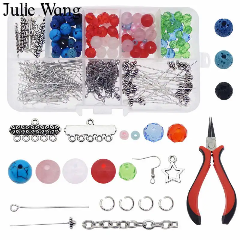 Julie Wang 1 коробка каменные бусины крючок для ушей Колечки аксессуары изготовления