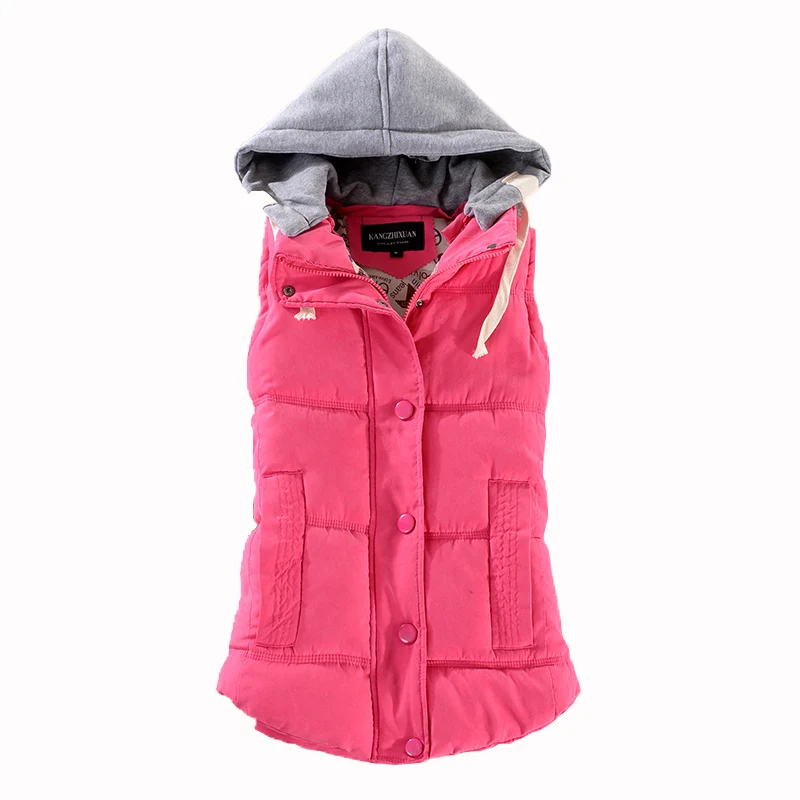 Жилет женский плотный Повседневный с капюшоном зимний 2018|winter women vest|women vestvests of |