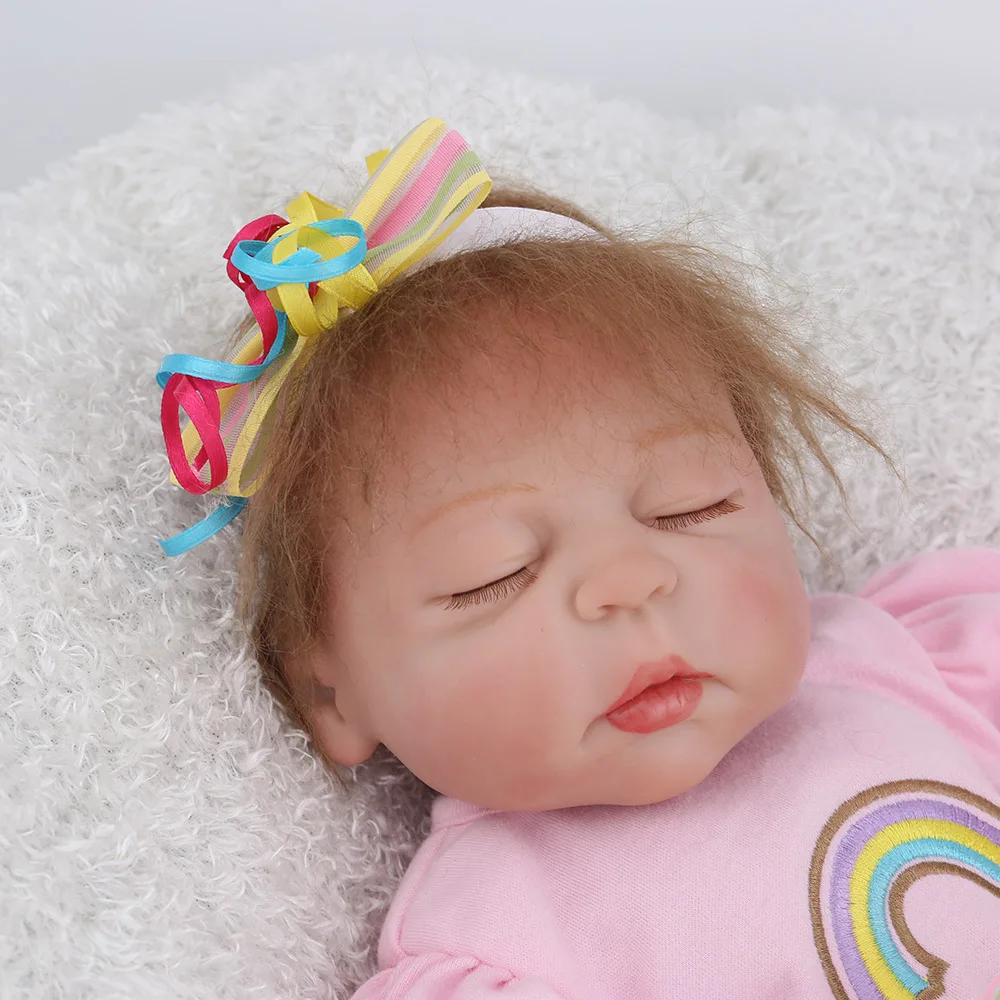 NPKDOLL Reborn Baby lifelike для новорожденных девочек мягкий мохер закрытые глаза Спящая
