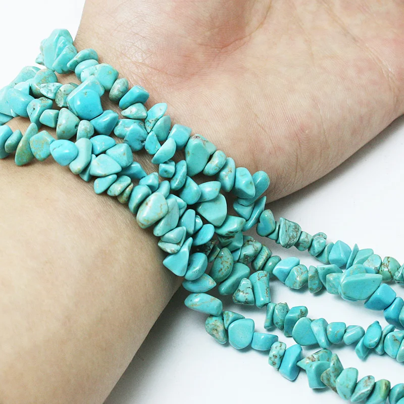 Бусины с натуральным кристаллом 5-8 мм натуральный синий камень гравия для