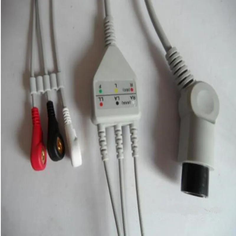 Бесплатная доставка один кусок ECG 3 Leadwire нормальный 6 Pin локоть оснастки типа