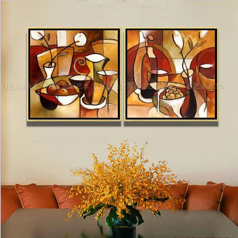 

Pure hand oil painting box art decorative mural abstract oil painting on canvas art home decor for living room