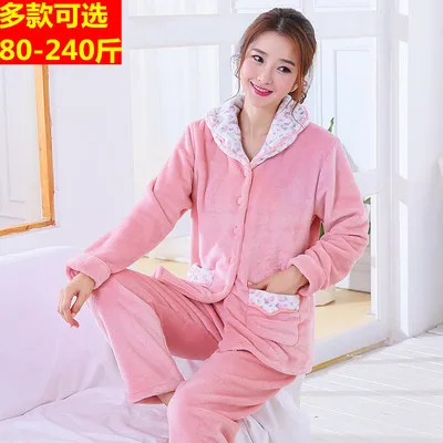 model 7 Топы осень и зима размера плюс 4XL 6XL для беременных фланелевые Мультяшные плотные коралловые флисовые пижамы женские пижамные комплекты 3xl 6xl - Цвет: model 7