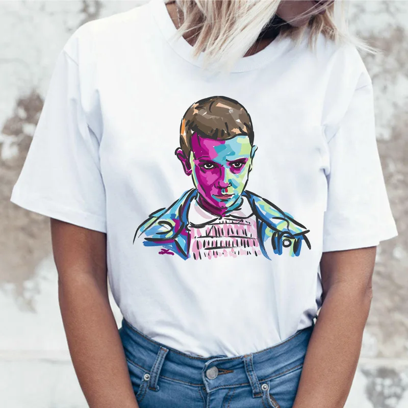 Странные вещи, футболка, ulzzang, женские повседневные топы, футболки, футболка, женская футболка, женская одежда, Harajuku, забавный фильм, рубашка - Цвет: 2691