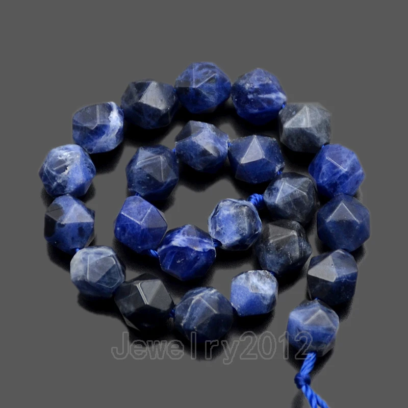 3 пряди/лот натуральный голубой содалит драгоценный камень камни 24 граненые