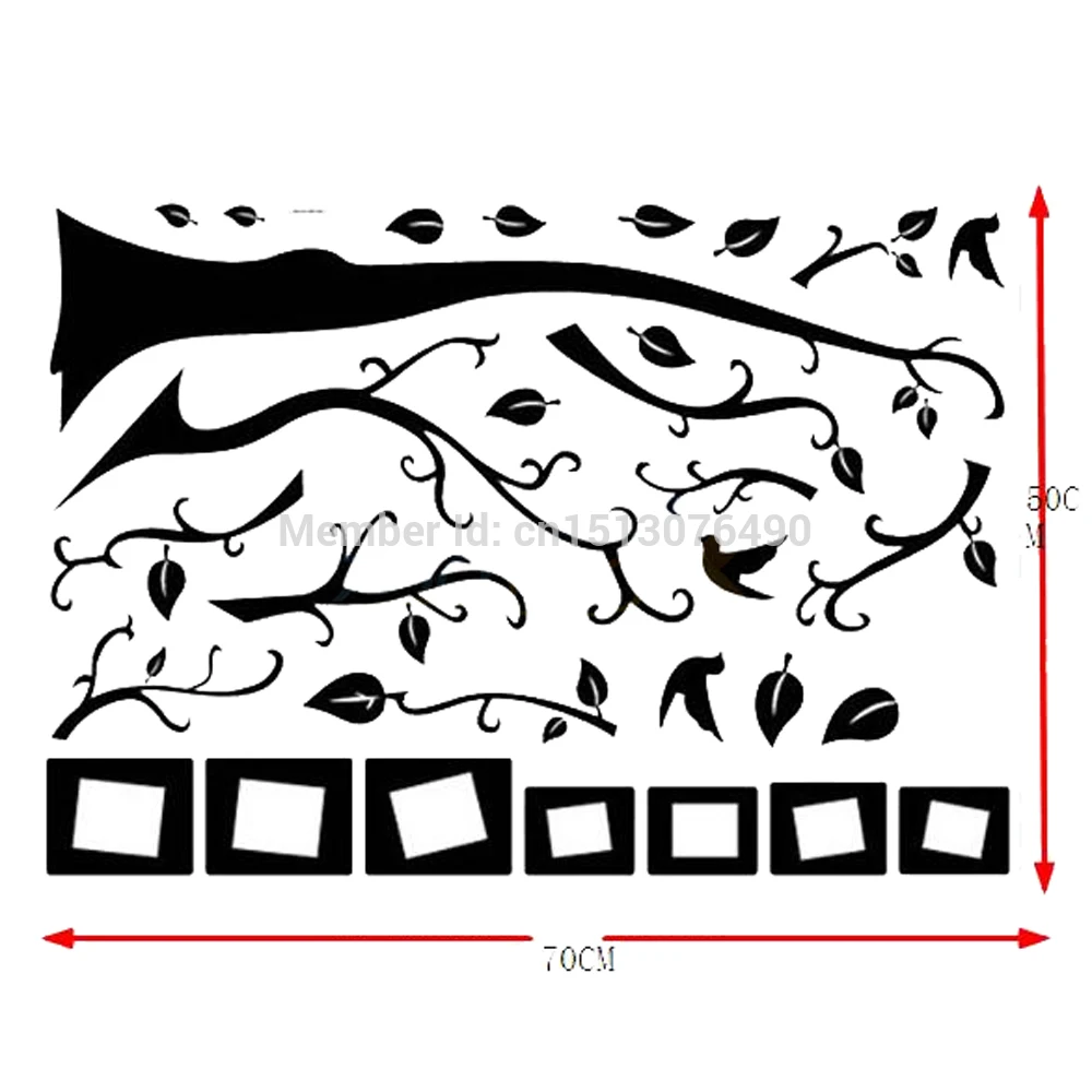 Лидер продаж фоторамка черное дерево настенные наклейки украшение сделай сам