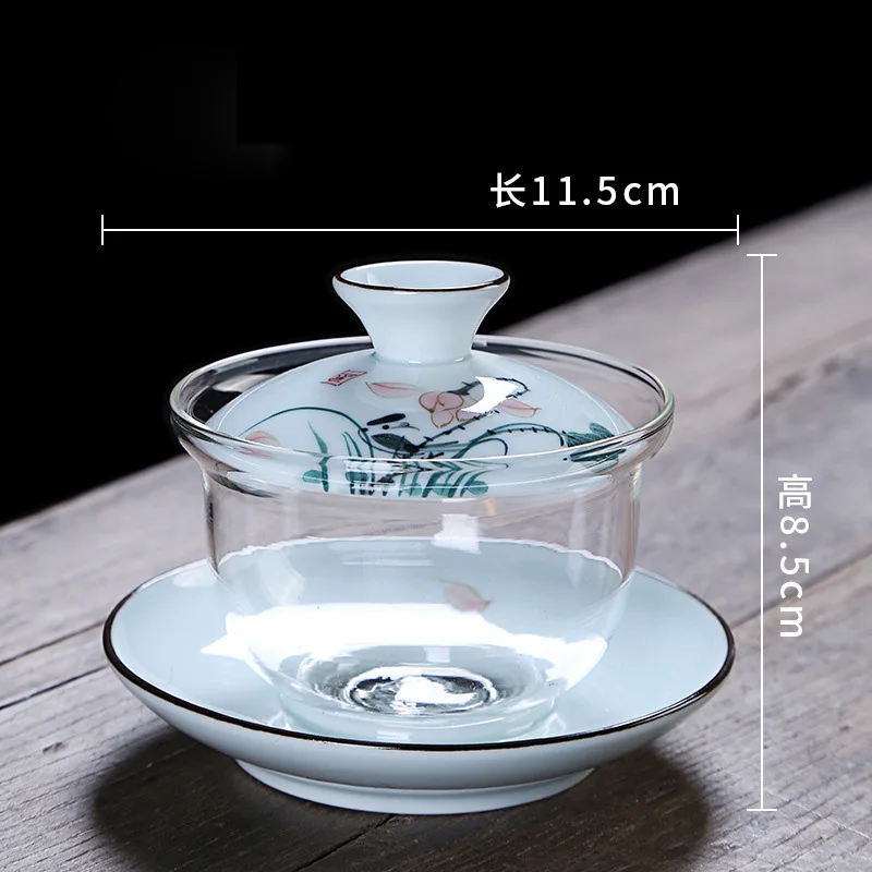 Китайские традиции Gaiwan керамическая фарфоровая чайная чаша с крышкой набор