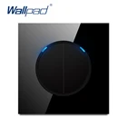 Wallpad L6, настенный светильник ель из черного стекла с двумя клавишами и кнопКнопка возврата, светодиодный светодиодным индикатором, панель из закаленного стекла