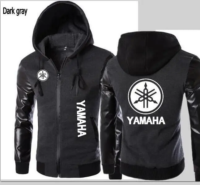 Новая куртка кардиган Yamaha с капюшоном кожаная рукавами Мужская спортивная