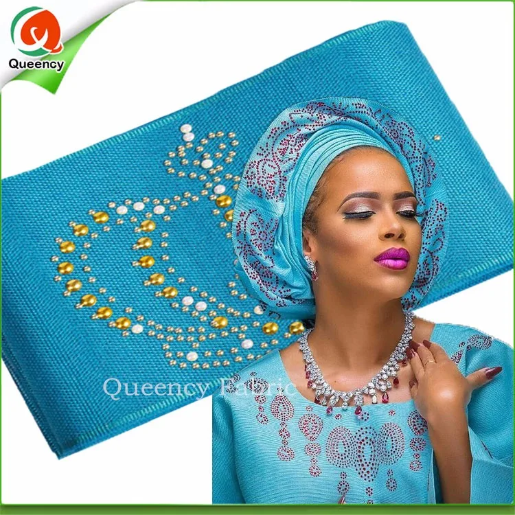 Африканские дамы Aso Oke хедти обертывание 8,6 метров одна штука в упаковке Быстрая As011 разные цвета с камнями