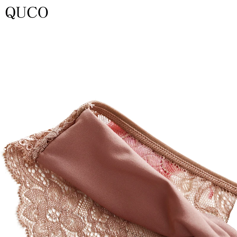 QUCO brand 4pcs top sale sexy women underwear Sexy Lingerie Cute Panties Women cottonPink Underwear Tangas Transparent w1 |