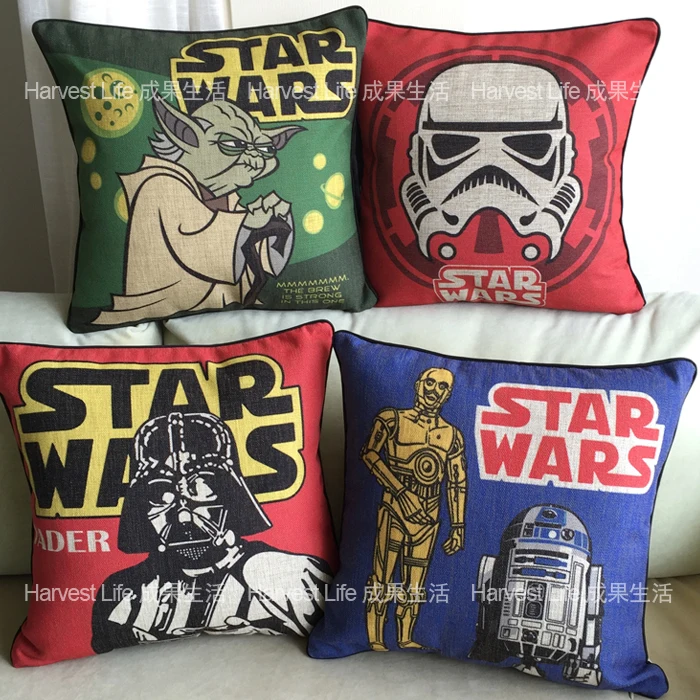 Звездные войны фильм йода R2-D2 робот Дарт Вейдер Императорский Штурмовик льняные