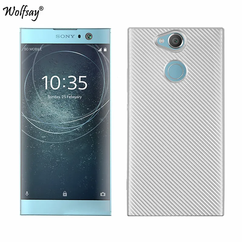 Чехол для телефона sony Xperia XA2 чехол из углеродного волокна Мягкий ТПУ Матовые