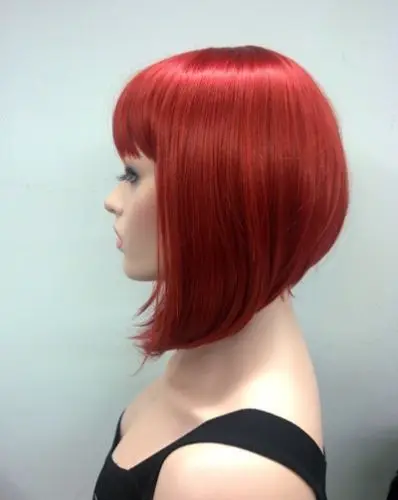jj 002743fashion cute BOB red short straight women's full wig |