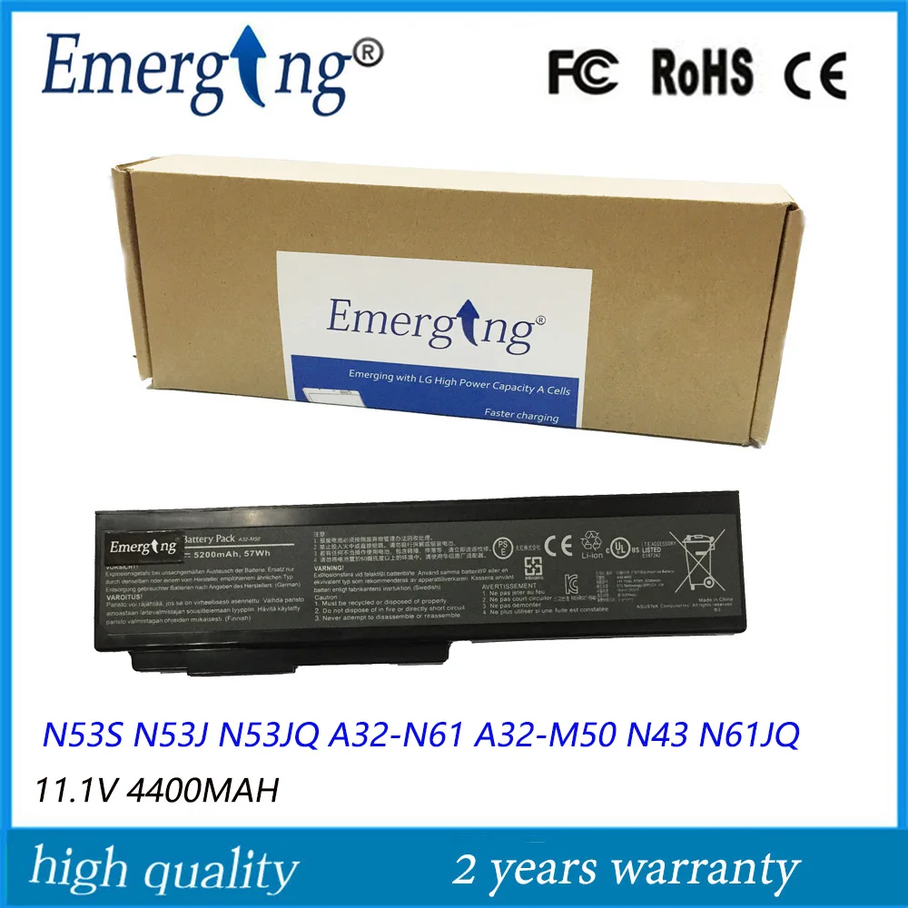 

4400mah New Laptop Battery for ASUS N53S N53J N53JQ A32-N61 A32-M50 N43 N61JQ M50 A32-N61