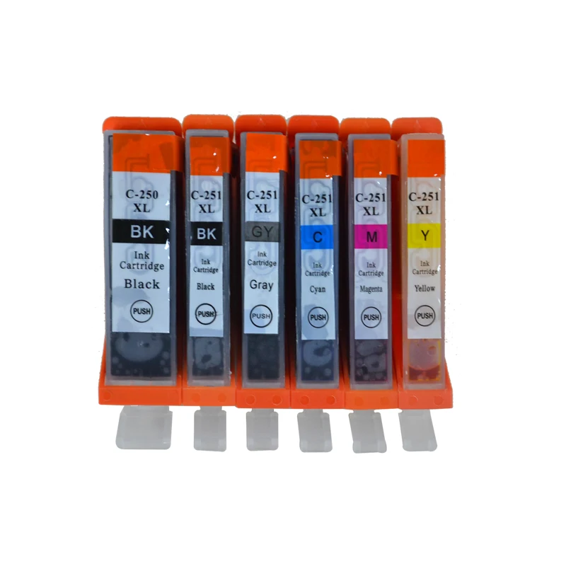 6 шт. PGI250 CLI251 PGI 250 CLI 251 для чернильного картриджа Canon PIXMA MG5420 MG5422 MG5520 MG5522 MG6420 IP7220 MX722