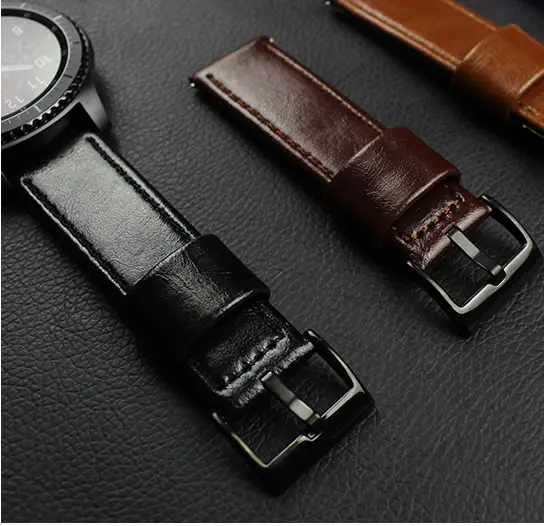 Ремешок кожаный для наручных часов браслет Samsung Galaxy Watch 46 мм Gear S3 Huawei GT Amazfit 2 22
