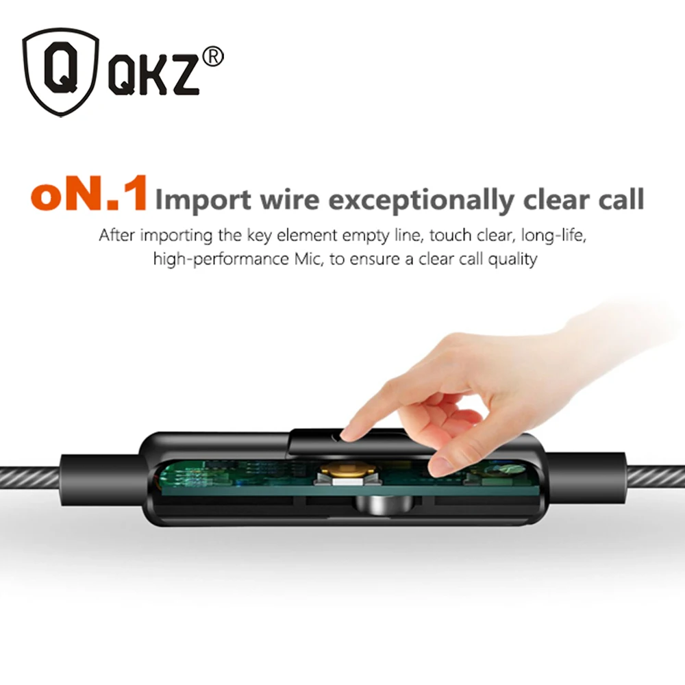 Original QKZ DM9 Zinc Alloy HiFi Earphone 3.5mm In-ear auriculares Super Clear Noise Isolating Mic MP3 MP4 fone de ouvido | Электроника