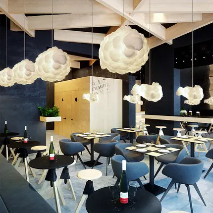 

Nordic Loft Floating Clouds Chandeliers Romantic Bedroom Living Room Study Bar Restaurant Cotton Clouds Led Light Fixtures