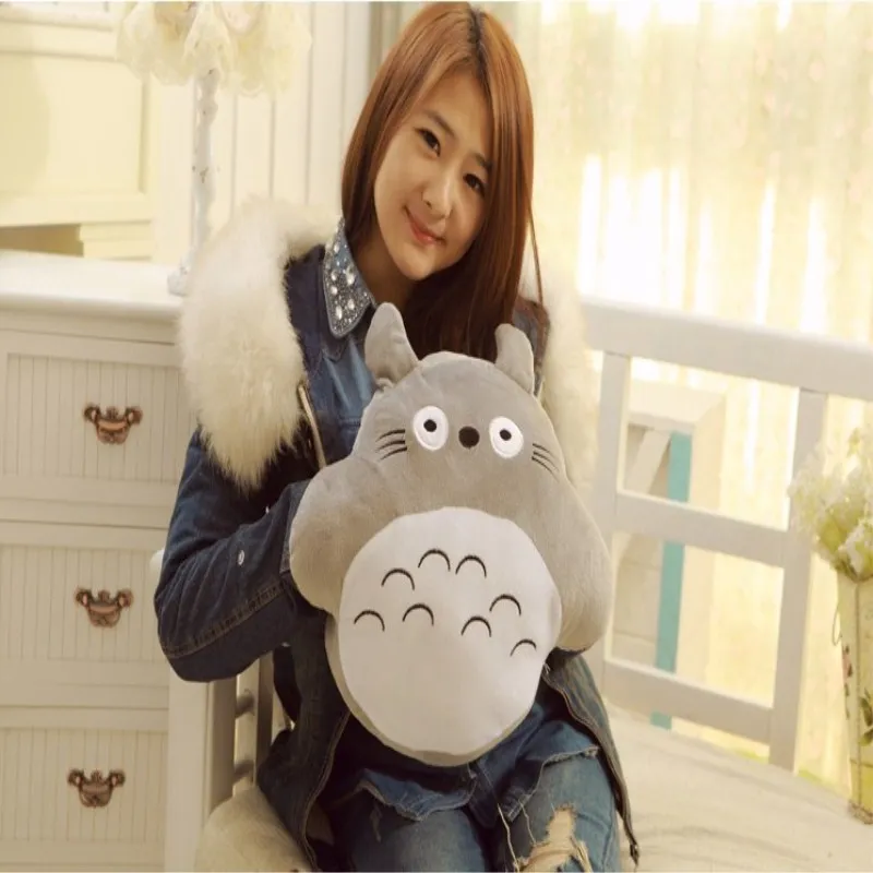 

Round Totoro doll pillow 33 * 38cm, blanket 95 * 75cm Baby blanket cute plush toys Christmas gift Adult Cushion