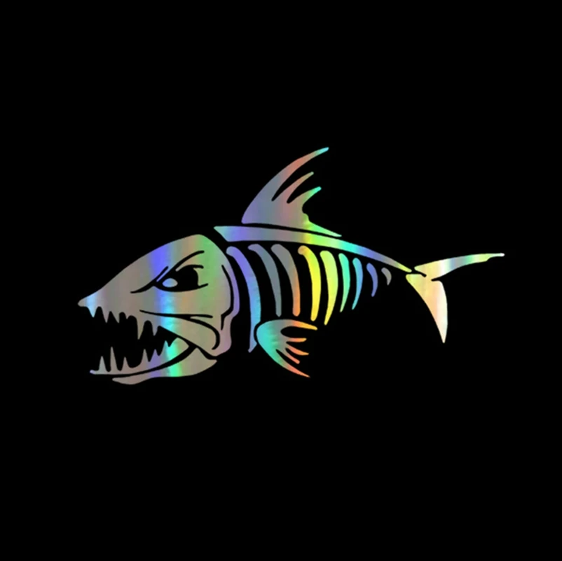 Стикеры винил 18*10 см морской рыбьей кости Fishbone личность на оконная наклейка