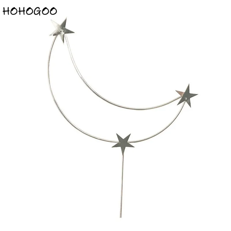 HOHOGOO 1 шт. Топпер для торта на день рождения золото серебро железо искусство Форма