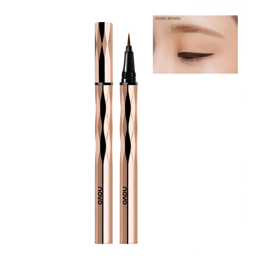 dark brown 2 цвета Тени для век Стойкая подводка для глаз подводка Карандаш Водонепроницаемый Подводка для глаз защита от размазывания Косметика жидкая Косметика для макияжа корейская косметика - Цвет: dark brown