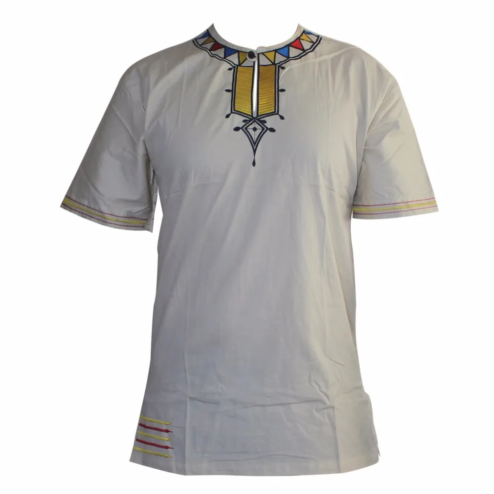 Dashikiage мужская вышитая тонкая африканская Винтажная Футболка замечательных цветов с круглым вырезом традиционный Дашики малийский Топ