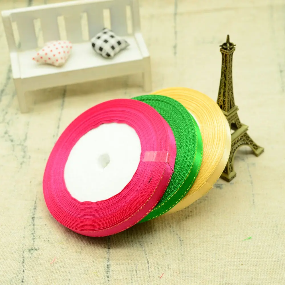

22 Meters 25 Yards Silk Satin Ribbon 10mm Party Home Wedding Decoration Gift Wrapping Wholesale Christmas New Year DIY Material