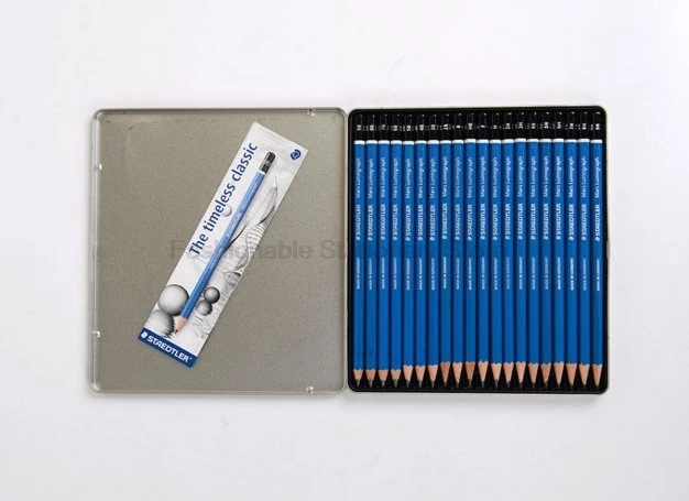 STAEDTLER 100 G20 синий набор карандашей для рисования 20 градусов в жестяной чехол