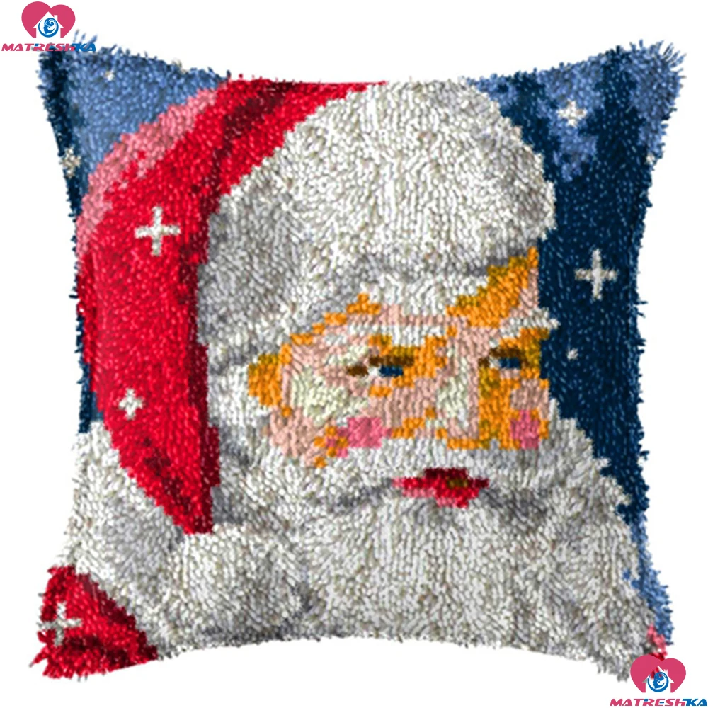 

Latch Hook kits Pillow Love Diy Handmade Printed Canvas Cushion Latch Hook Rug Kits DIY Unfinished Christmas decor accessories