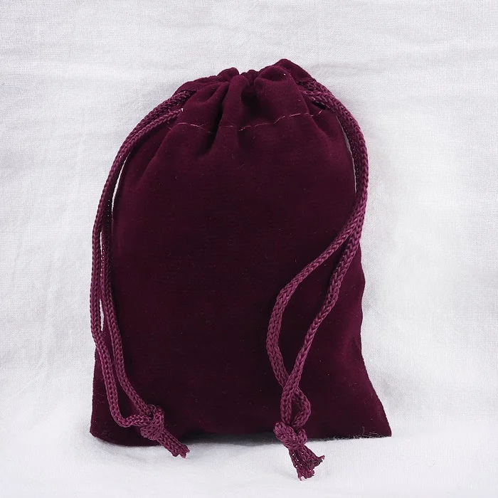 Burgundy 10 шт./лот, цветные бархатные мешочки, ювелирный упаковочный мешочек для свадьбы Вечерние подарочные сумки для конфет на день рождения - Цвет: Burgundy