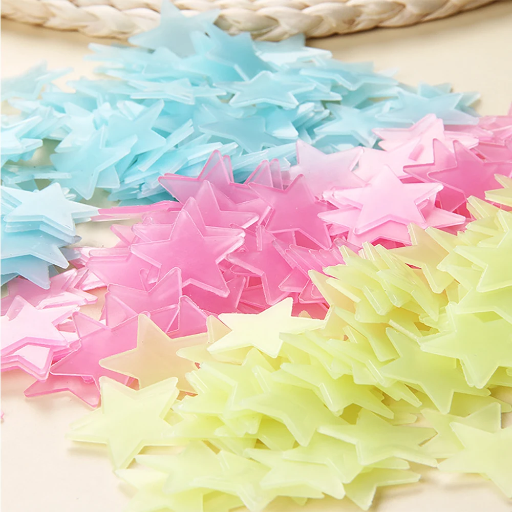 3D наклейки на стену 100 шт. пентаграмма пластик светящиеся украшения дома Спальня