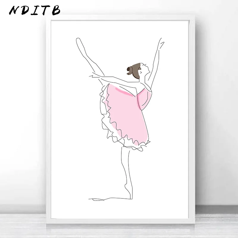 NDITB девочка танец балет стены искусства плакат для детской цитаты холст печать мультфильм картина декоративная картина ребенок украшение комнаты