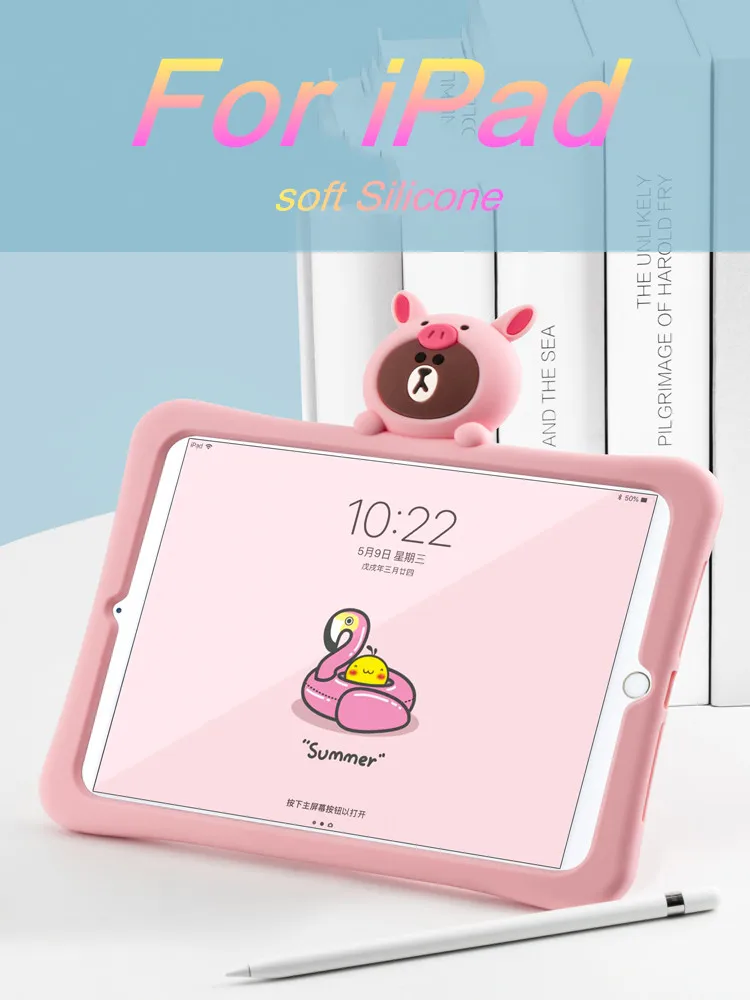 Мини 5 й ребенок девочка дети милый розовый сумка медведь Обложка для iPad Mini MINI5 2019